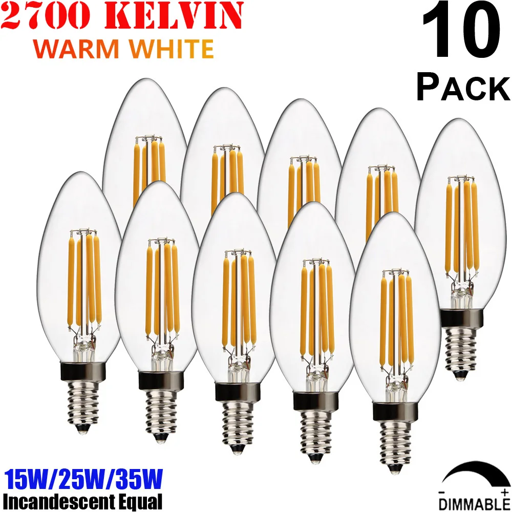 2W 4W 6W Small Edison Screw E14 Base Clear Glass C35 Torpedo Shape 220V 230V 240V AC Dimmable LED Filament Candle Light Bulb B35
2W 4W 6W Small Edison Screw E14 Base Clear Glass C35 Torpedo Shape 220V 230V 240V AC Dimmable LED Filament Candle Light Bulb B35