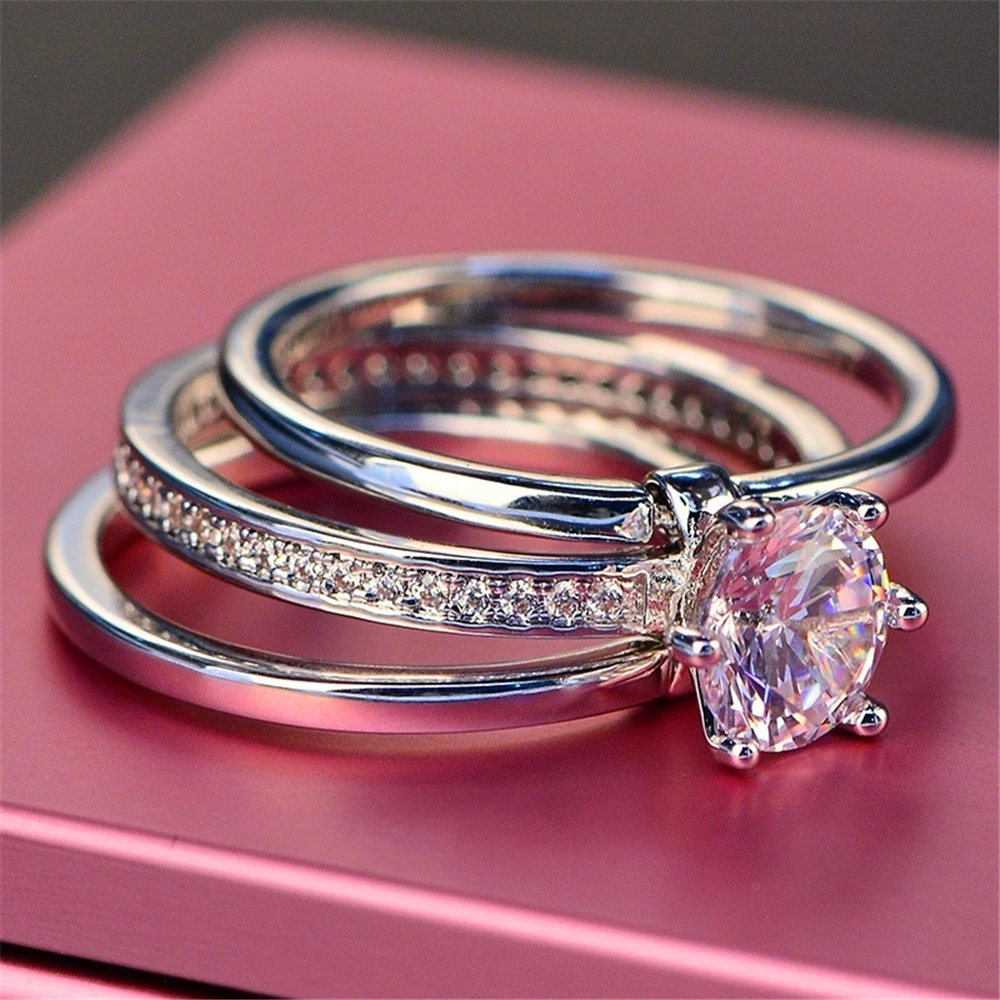 3 pcs Loredana Jewelry Fashion Princess Cut White Zircon Silver Color Engagement Rings wedding Rings Party Rings
3 pcs Loredana Jewelry Fashion Princess Cut White Zircon Silver Color Engagement Rings wedding Rings Party Rings