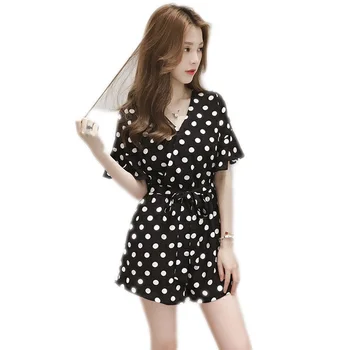 2019 Summer Women Beach Polka Dot Jumpsuit Female Elegant V Neck High Waist Slim Rompers Playsuit Lady Plus Sizes Overalls Z219
2019 Summer Women Beach Polka Dot Jumpsuit Female Elegant V Neck High Waist Slim Rompers Playsuit Lady Plus Sizes Overalls Z219
