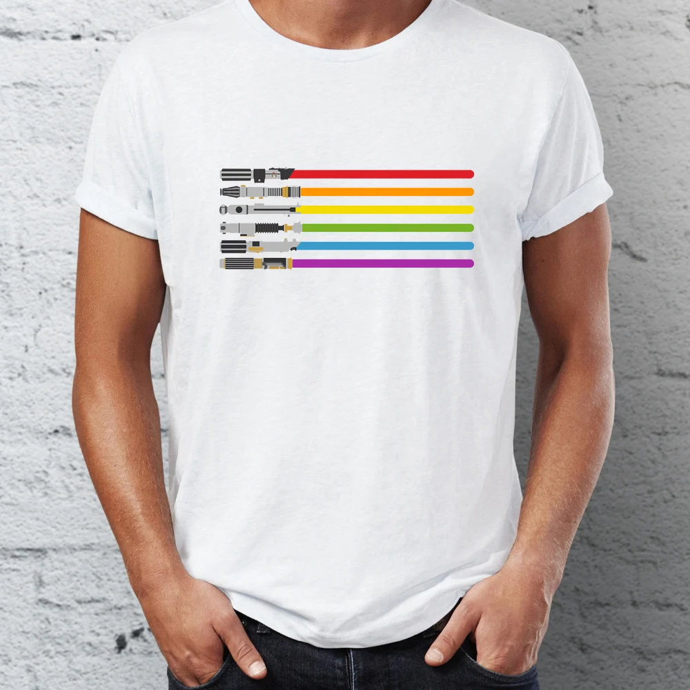 Summer Men's T-shirt Saber Pride Lightsaber Star Wars GLBT Gay Pride Comic Badass Tshirt Cool Tees Tops Harajuku Streetwear
Summer Men's T-shirt Saber Pride Lightsaber Star Wars GLBT Gay Pride Comic Badass Tshirt Cool Tees Tops Harajuku Streetwear