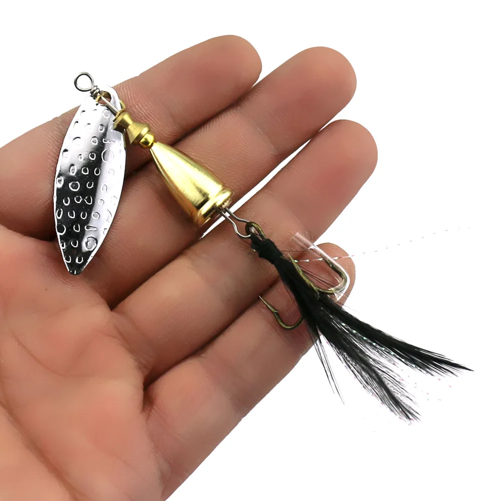 12.7g 7cm 1pcs Spinner Spoon Metal Lures Hard Bait Lake River Reservoir Pond Bass Trout Lure with Feather Hook
12.7g 7cm 1pcs Spinner Spoon Metal Lures Hard Bait Lake River Reservoir Pond Bass Trout Lure with Feather Hook
