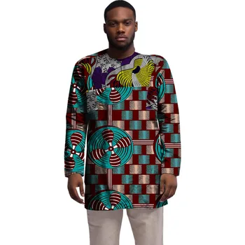 Fashion African Print Men Tops Dashiki Long Sleeve Men T-Shirt Custom Made Printed Patchwork African Men Clothing Customized
Fashion African Print Men Tops Dashiki Long Sleeve Men T-Shirt Custom Made Printed Patchwork African Men Clothing Customized