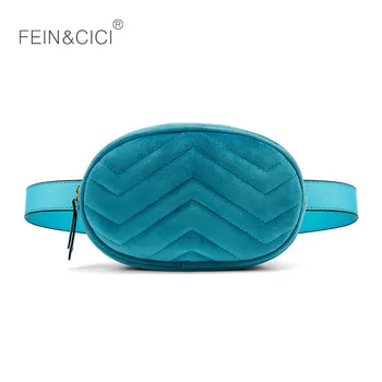 

Waist bag women velour Waist fanny Pack bags luxury brand fashion leather velvet belt bag red blue black 2018 hight quality