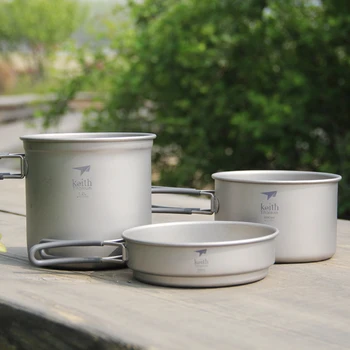 Keith Camping Titanium cookware Outdoor cookware set camping tableware cooking set travel Cutlery Utensils hiking picnic set
Keith Camping Titanium cookware Outdoor cookware set camping tableware cooking set travel Cutlery Utensils hiking picnic set