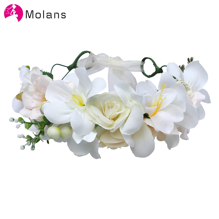 Molans Seaside Holiday Flower Crown White Blue Stimulation Flowers Wreath Adjustable Ribbon Bow-knot Elegant Floral Headbands
Molans Seaside Holiday Flower Crown White Blue Stimulation Flowers Wreath Adjustable Ribbon Bow-knot Elegant Floral Headbands