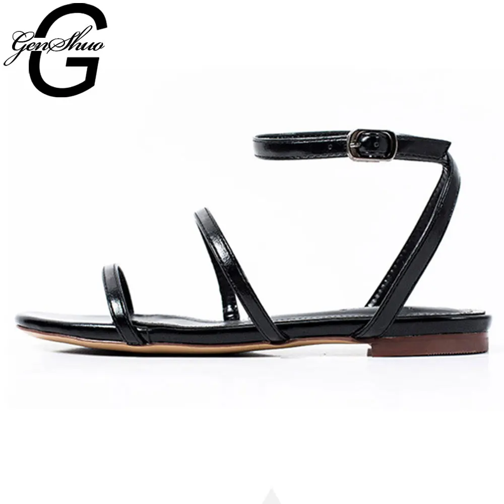 GENSHUO Sandals Fashion Gladiator Sandals Women Summer Shoes Female Flat Sandals Rome Style Narrow Band Sandals Shoes For Women
GENSHUO Sandals Fashion Gladiator Sandals Women Summer Shoes Female Flat Sandals Rome Style Narrow Band Sandals Shoes For Women