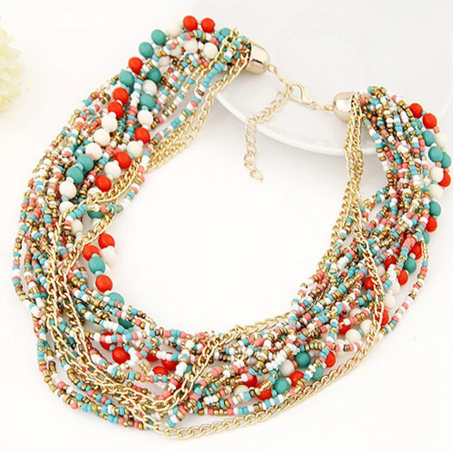 New Fashion Simple Exotic Bohemian Style Texture Rice Beads Mix Temperament Short Necklace for Women Jewelry Wholesale
New Fashion Simple Exotic Bohemian Style Texture Rice Beads Mix Temperament Short Necklace for Women Jewelry Wholesale