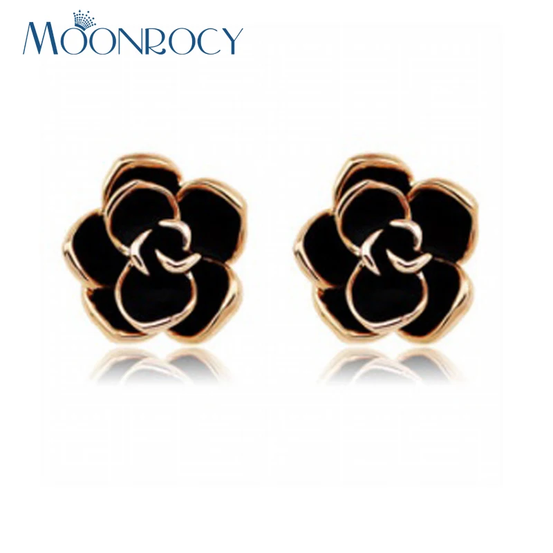 MOONROCY Free shipping Fashion Rose Gold Color Black Rose Flower Crystal Earring Girls New fashion Earrings for Women Gift
MOONROCY Free shipping Fashion Rose Gold Color Black Rose Flower Crystal Earring Girls New fashion Earrings for Women Gift