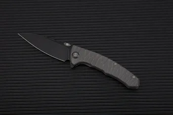 Maxace folding knife Corvus 1 M390 steel black titanium coating blade titanium handles pocket knife second production