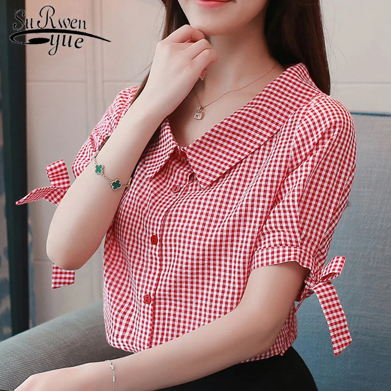 fashion red plaid stripe blouse women shirt 2019 new summer tops women blouses short sleeve women's clothing tops blusas 0073 30
fashion red plaid stripe blouse women shirt 2019 new summer tops women blouses short sleeve women's clothing tops blusas 0073 30