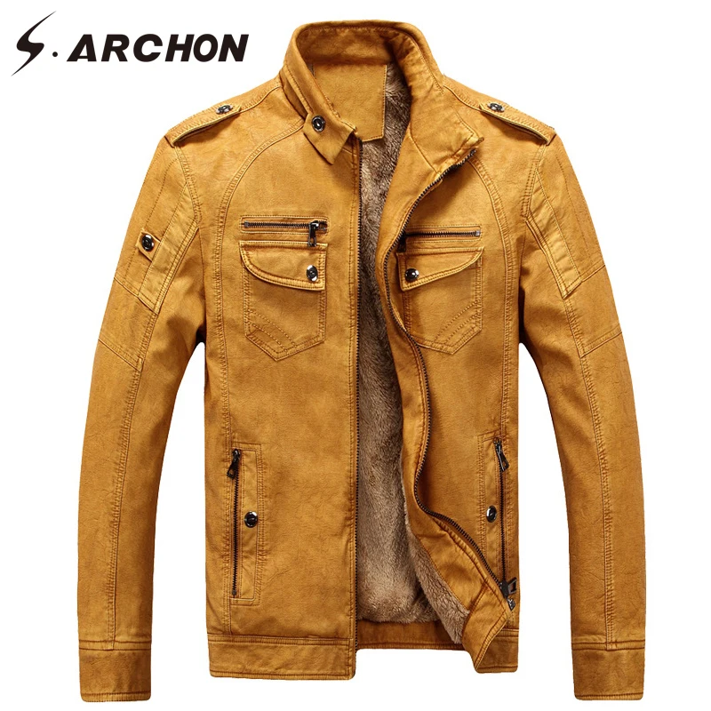 S.ARCHON Autumn Winter Warm Military PU Leather Jacket Men Windbreaker Tactical Biker Motorcycle Jacket Coat Faux Leather Jacket
S.ARCHON Autumn Winter Warm Military PU Leather Jacket Men Windbreaker Tactical Biker Motorcycle Jacket Coat Faux Leather Jacket