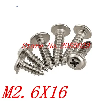 100pcs M2.6*16 2.6mm 304 Stainless Steel Phillips Pan Washer Head Self Tapping Screw
100pcs M2.6*16 2.6mm 304 Stainless Steel Phillips Pan Washer Head Self Tapping Screw