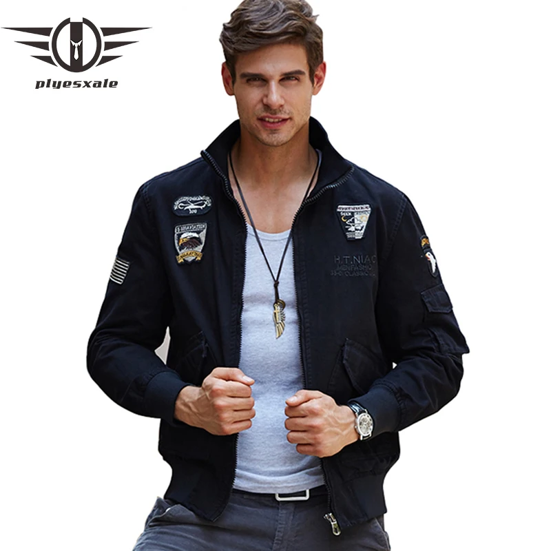 

Plyesxale Aeronautica Militare Men Bomber Jacket 2018 Luxury Men Military Army Jackets Embroidery Mens Streetwear Jacket Q132