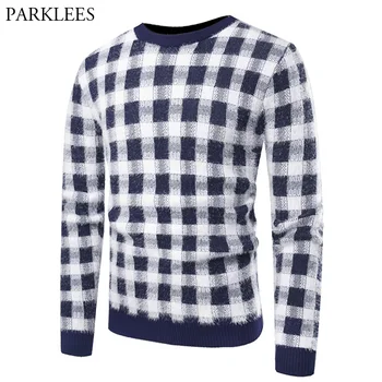 Cashmere Plaid Sweater Men Slim Fit O Neck Mens Knitted Sweaters Contrast Color Pull Homme Fashion Pullovers Chompas Para Hombre
Cashmere Plaid Sweater Men Slim Fit O Neck Mens Knitted Sweaters Contrast Color Pull Homme Fashion Pullovers Chompas Para Hombre