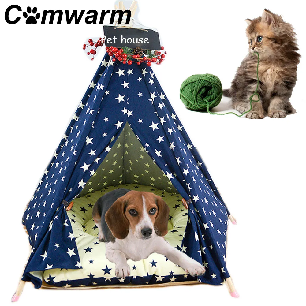 Comwarm Pet Teepee House Star Pattern Pet Cat Bed Puppy Pet House Portable Dog Tents Pet House Bed for Small Dogs with Cushion
Comwarm Pet Teepee House Star Pattern Pet Cat Bed Puppy Pet House Portable Dog Tents Pet House Bed for Small Dogs with Cushion