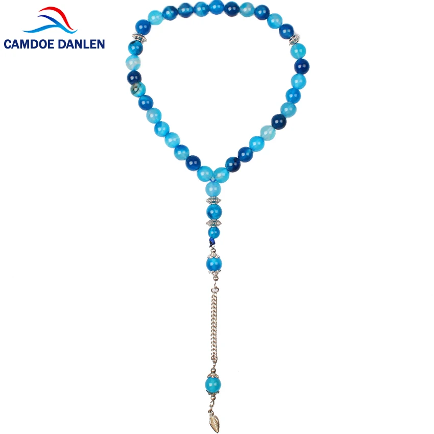 CAMDOE DANLEN 6 Style Natural Stone Blue Agates Gem 33 Islamic Muslim Tasbih Prayer beads Rosary Misbaha Charms Jewelry Famliy
CAMDOE DANLEN 6 Style Natural Stone Blue Agates Gem 33 Islamic Muslim Tasbih Prayer beads Rosary Misbaha Charms Jewelry Famliy