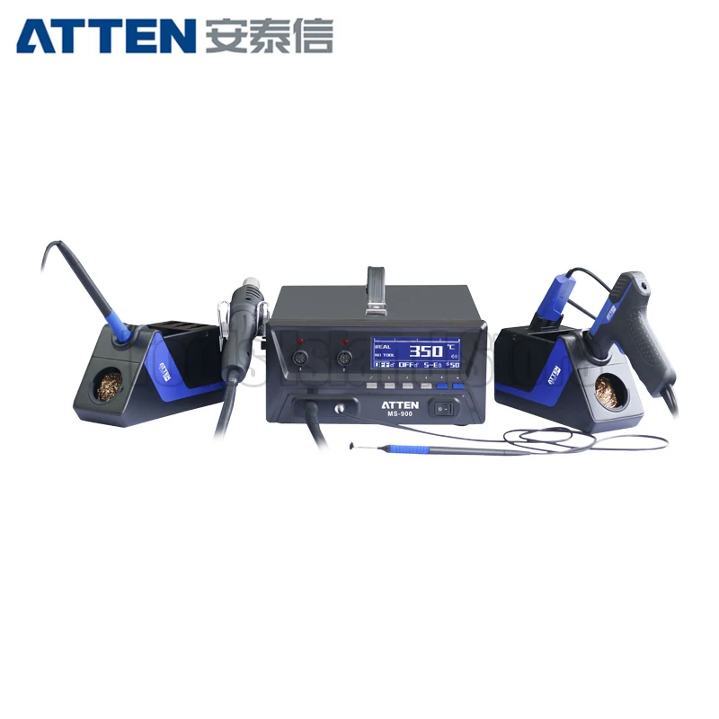 MS-900 110V/220V Soldering Stations + Soldering tweezers + Desoldering gun +Hot air desoldering station 4 in 1 Rework Station
MS-900 110V/220V Soldering Stations + Soldering tweezers + Desoldering gun +Hot air desoldering station 4 in 1 Rework Station
