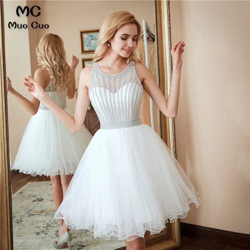 2018 Elegant Short Graduation Homecoming Dresses with Beaded Tank Tulle White Homecoming Cocktail Party Dress Short
2018 Elegant Short Graduation Homecoming Dresses with Beaded Tank Tulle White Homecoming Cocktail Party Dress Short