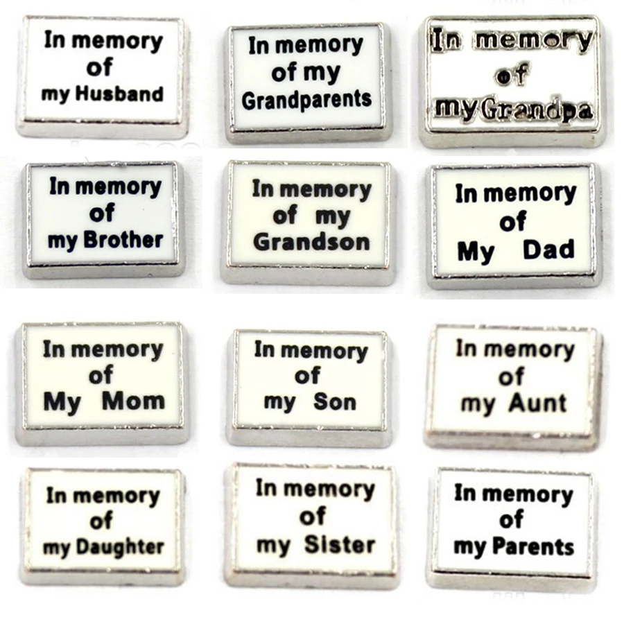 20pcs/lot new design IMF In Memory of My Family Member Series floating living memory charms