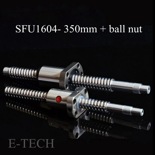 2Pcs/Lot! SFU1604 Ballscrew Set :Ball screw SFU1604 Length 350mm End Machined for BK12 BF12 +SFU1604 Ball Nut