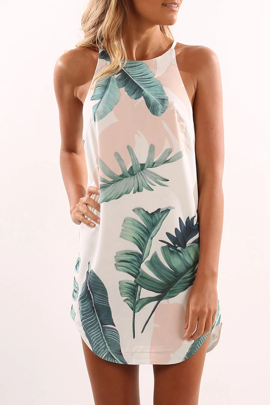 Summer Beach Sleeveless Floral Printed Long Shirt / Mini Dresses (Us 4-14)