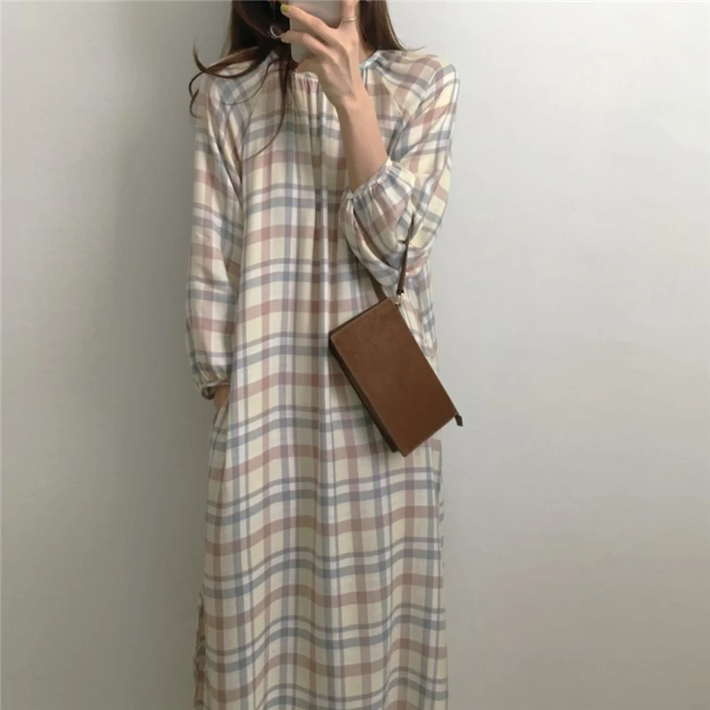 Women Spring Long Plaid Bandage Dress Long Sleeve Maxi Vestidos Vintage Loose Plus Size Robe Femme Sukienki Jurken Vestiti Donna
Women Spring Long Plaid Bandage Dress Long Sleeve Maxi Vestidos Vintage Loose Plus Size Robe Femme Sukienki Jurken Vestiti Donna