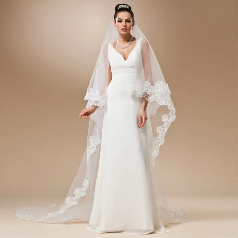Wedding Veil Lace Cathedral Accessories About 3 M Long Voile Mariage Cotton Cheaps Simple Vail Bride Bridal veil no comb
Wedding Veil Lace Cathedral Accessories About 3 M Long Voile Mariage Cotton Cheaps Simple Vail Bride Bridal veil no comb