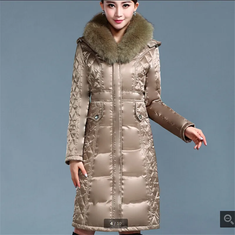 Latest High-grade Down jacket Women Winter Coat Slim Fur collar Long White duck down Coat Women clothing BN409
Latest High-grade Down jacket Women Winter Coat Slim Fur collar Long White duck down Coat Women clothing BN409