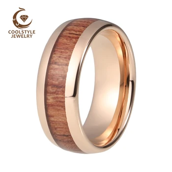 8MM Rose Gold Engagement Ring For Men Woman Dome Tungsten Ring With Real Wood Inlay Comfort Fit
8MM Rose Gold Engagement Ring For Men Woman Dome Tungsten Ring With Real Wood Inlay Comfort Fit