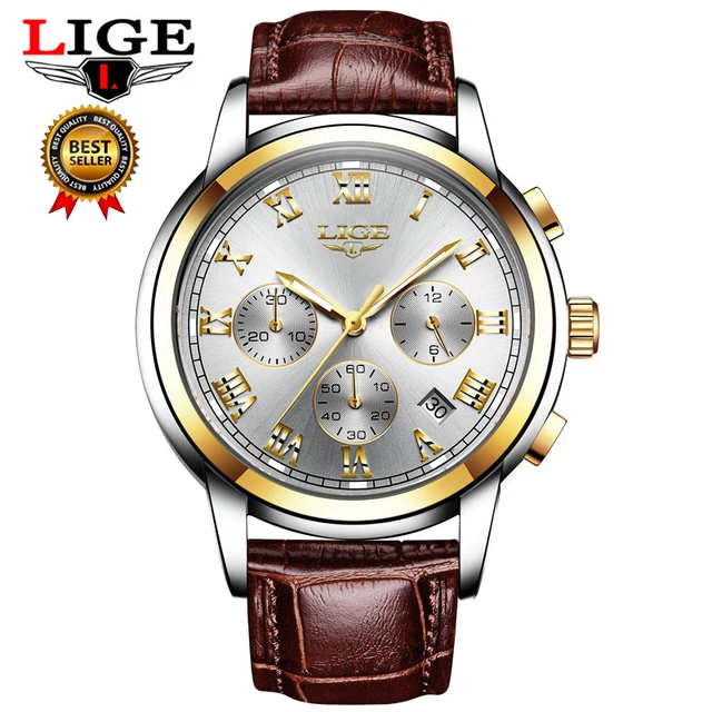 2019 распродажа Для мужчин часы Топ luxury Brand LIGE s Водонепроницаемый кварцевые для