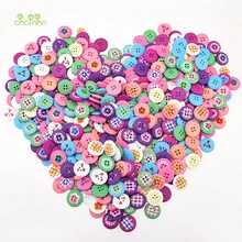 Chainho mix 4 buracos botão de madeira diy scrapbooking retalhos costura/artesanato decorativo & decoração de casa, floral & cartoon series(China)