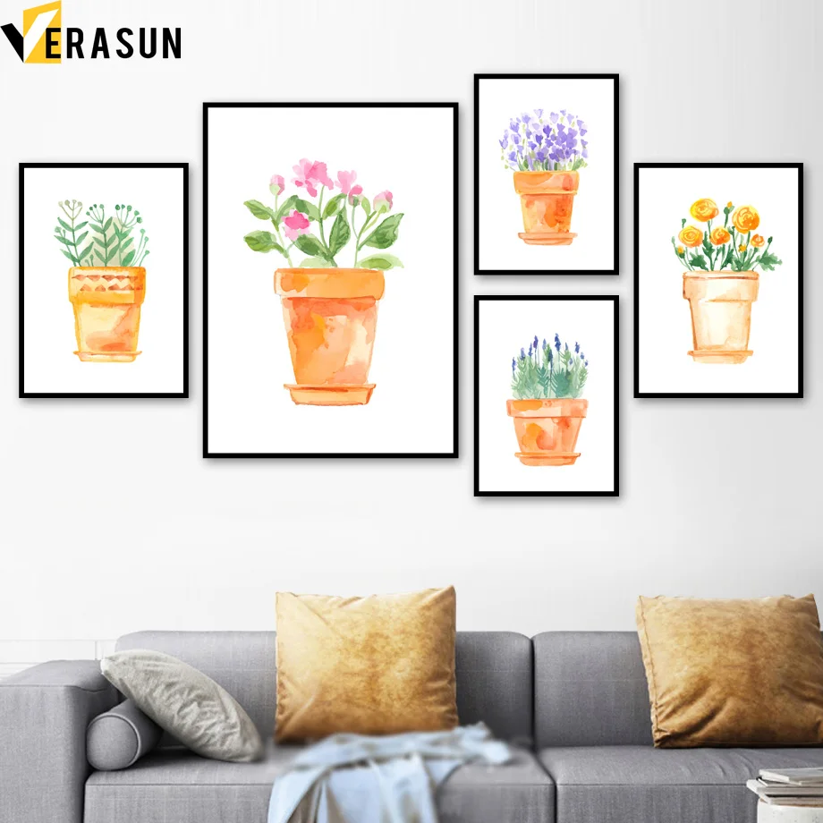 Watercolor Potted Flower Green Plant Wall Art Canvas Painting Nordic Posters And Prints Wall Pictures For Living Room Home Decor
Watercolor Potted Flower Green Plant Wall Art Canvas Painting Nordic Posters And Prints Wall Pictures For Living Room Home Decor
