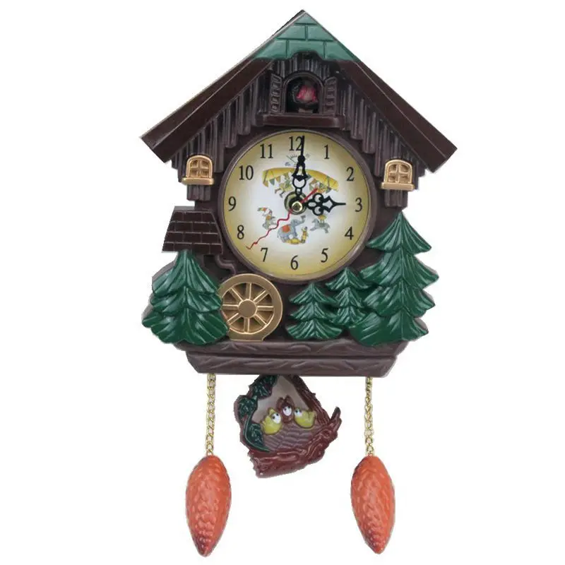 Дом Форма 8 дюймов настенные часы с кукушкой Винтаж птица звонок таймером