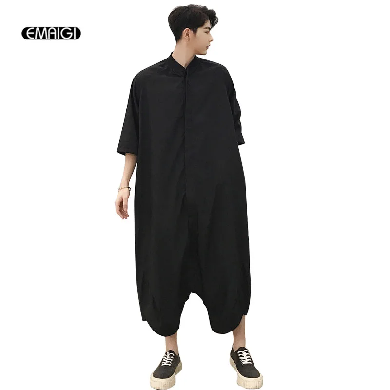 Men Short Sleeve Thin Casual Shirt Jumpsuit Male Loose A Piece Harem Pants Overalls Tooling Jumpsuit Hiphop Fashion Trousers
Men Short Sleeve Thin Casual Shirt Jumpsuit Male Loose A Piece Harem Pants Overalls Tooling Jumpsuit Hiphop Fashion Trousers
