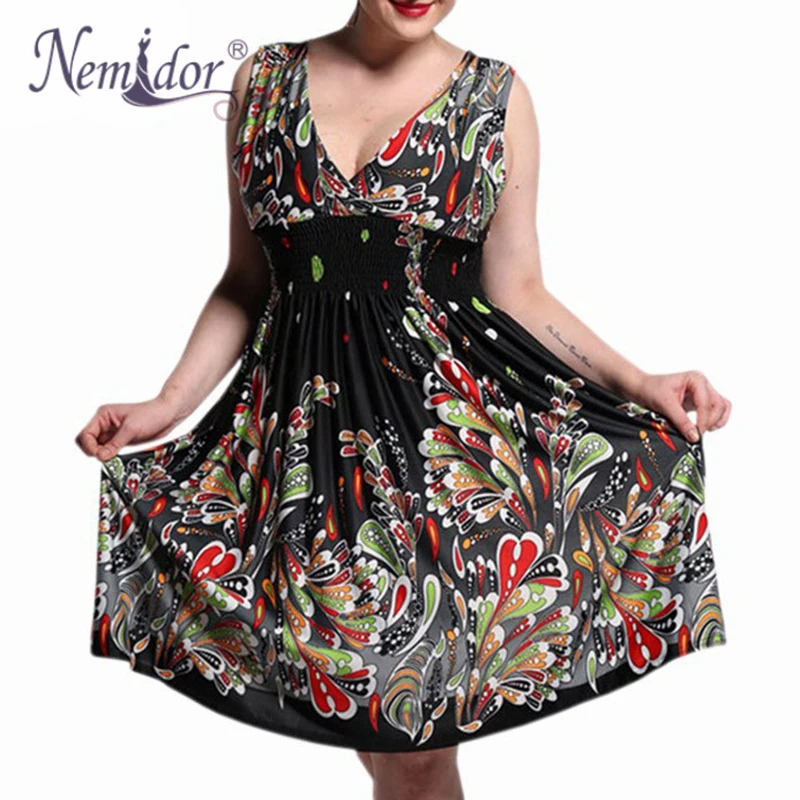 Nemidor New Arrival Women Casual Half Sleeve A-line Swing Dress Retro Stretchy V-neck Plus Size Midi Dress
Nemidor New Arrival Women Casual Half Sleeve A-line Swing Dress Retro Stretchy V-neck Plus Size Midi Dress