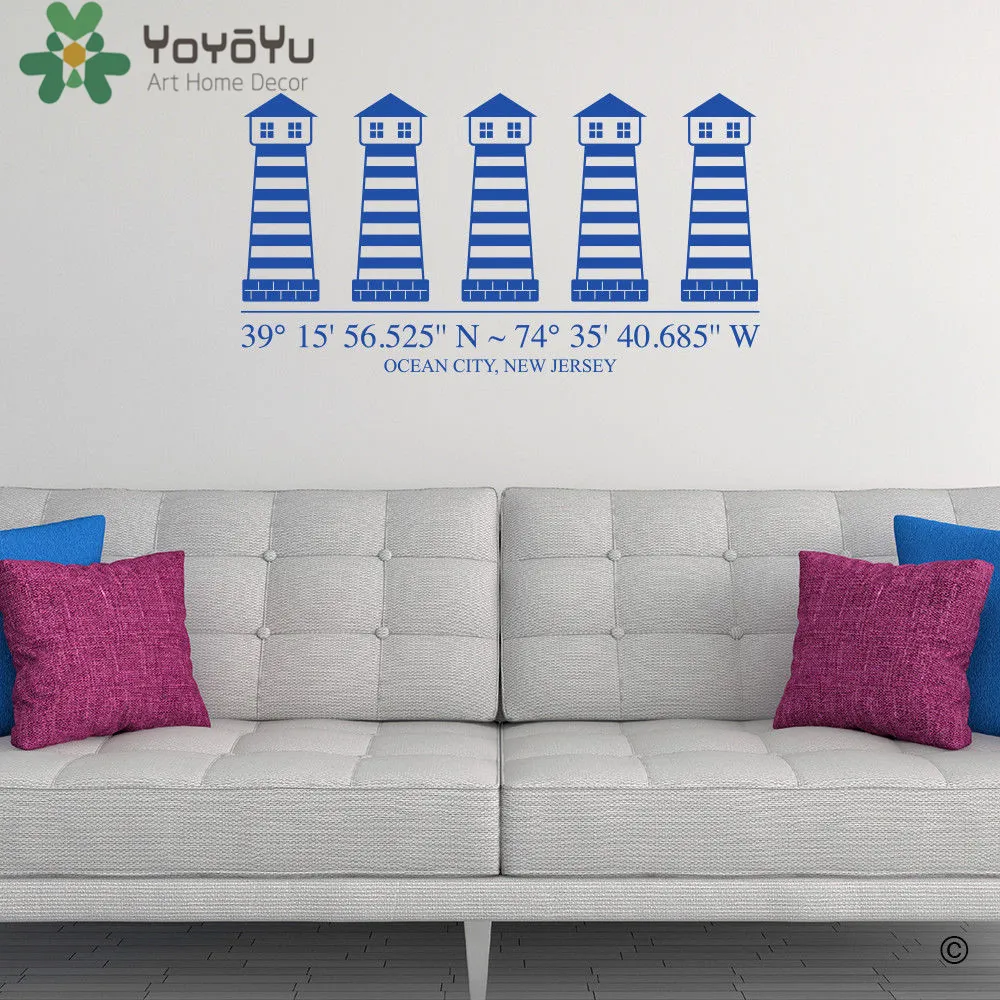 YOYOYU Vinyl Wall Decal Lighthouses with customizable GPS Coordinates & town name Interior Room Modern Decoration Stickers ZX030
YOYOYU Vinyl Wall Decal Lighthouses with customizable GPS Coordinates & town name Interior Room Modern Decoration Stickers ZX030