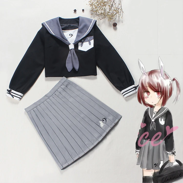 Sapporo Shcool JK Uniform Style Japanese Student Uniform Set: Rabbit Ears Sailor Collar Long Sleeve Blouse Shirt + Pleated Skirt
Sapporo Shcool JK Uniform Style Japanese Student Uniform Set: Rabbit Ears Sailor Collar Long Sleeve Blouse Shirt + Pleated Skirt