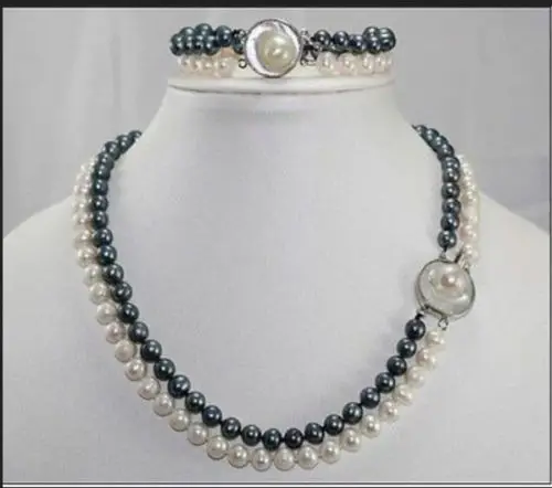 Free Shipping >>>>> 2 ROW 7-8MM AAA SOUTH SEA White black Pearl Necklace 18 "+ Bracelet 7.5
Free Shipping >>>>> 2 ROW 7-8MM AAA SOUTH SEA White black Pearl Necklace 18 "+ Bracelet 7.5