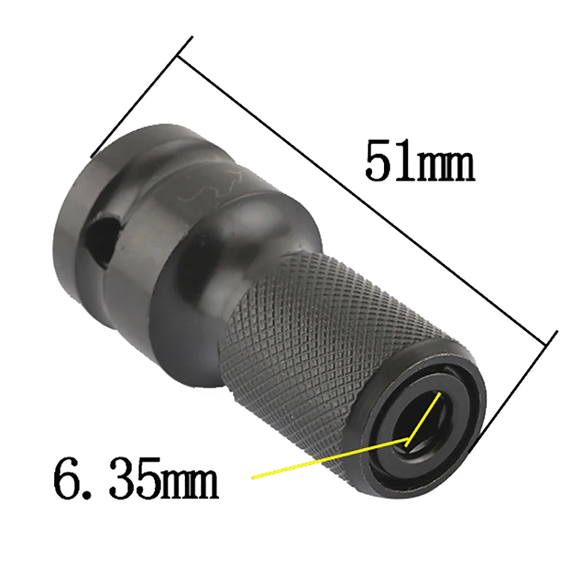 Description Picture 6 of item1Set Steel 1/2" Square To 1/4" Hex Ratchet Socket Wrench Socket Adapter Spanner Set Drive Converter Impact Tool Hot Sale
