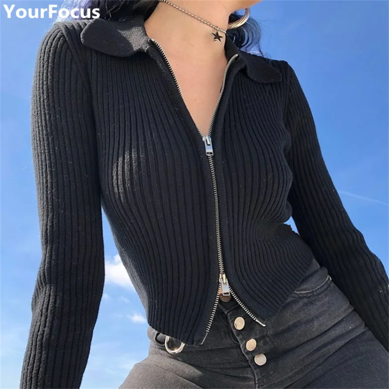 Harajuku vintage retro style black turn down collar crop top long sleeve knitted women cardigans crop sweaters YQ-827
Harajuku vintage retro style black turn down collar crop top long sleeve knitted women cardigans crop sweaters YQ-827
