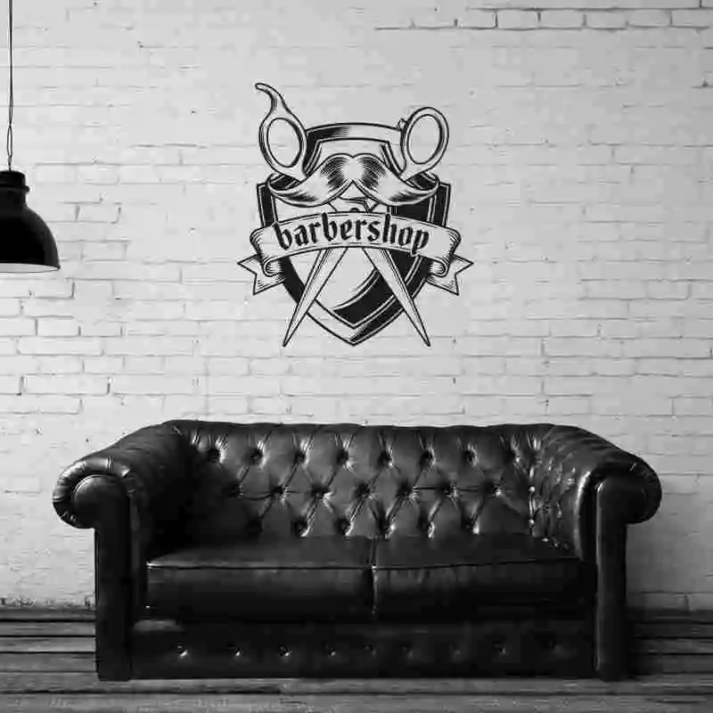 Barber Shop Sticker Customized Chop Bread Decal Posters Vinyl Wall Art Decor Windows Decoration Haircut Shavers Glass Decals | Дом и сад