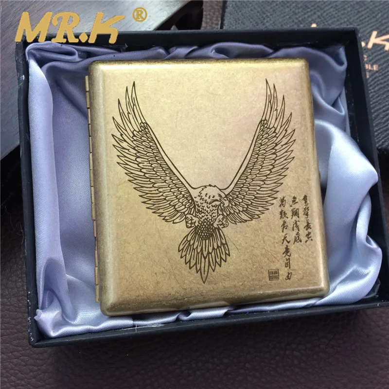 Vintage style MRK008 King Eagle brass rolling craft male e cigarette case 20 high quality cigarette boxes with gift box
Vintage style MRK008 King Eagle brass rolling craft male e cigarette case 20 high quality cigarette boxes with gift box