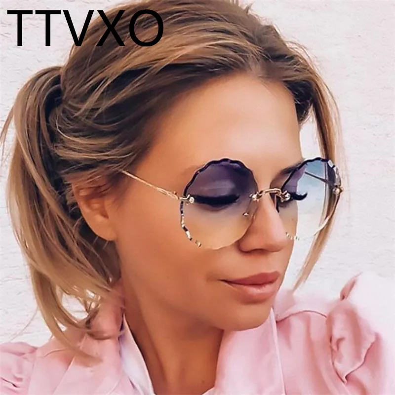 2019 Fashion Gradient Flower Round Sunglasses For Women Diamond Cut Shaped Rimless Sun Glasses Female Brand Designer Shades
2019 Fashion Gradient Flower Round Sunglasses For Women Diamond Cut Shaped Rimless Sun Glasses Female Brand Designer Shades