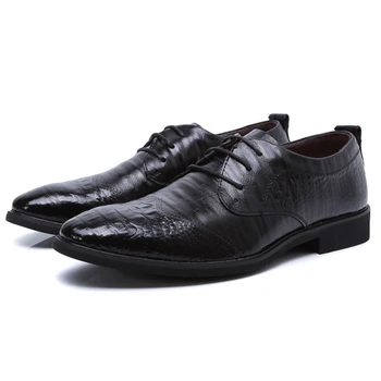 Summer Leather Men's Business Shoes Pointed Crocodile Pattern Dress Shoes Men Black Leather Oxfords Lace-up Zapatos Hombre,38-44
Summer Leather Men's Business Shoes Pointed Crocodile Pattern Dress Shoes Men Black Leather Oxfords Lace-up Zapatos Hombre,38-44