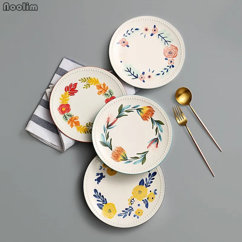 NOOLIM Pearl Edge Ceramic Embossed Hand-painted Flowers Dinner Plate Dish Dessert Plate Snack Cake Plate Decoration Tableware
NOOLIM Pearl Edge Ceramic Embossed Hand-painted Flowers Dinner Plate Dish Dessert Plate Snack Cake Plate Decoration Tableware