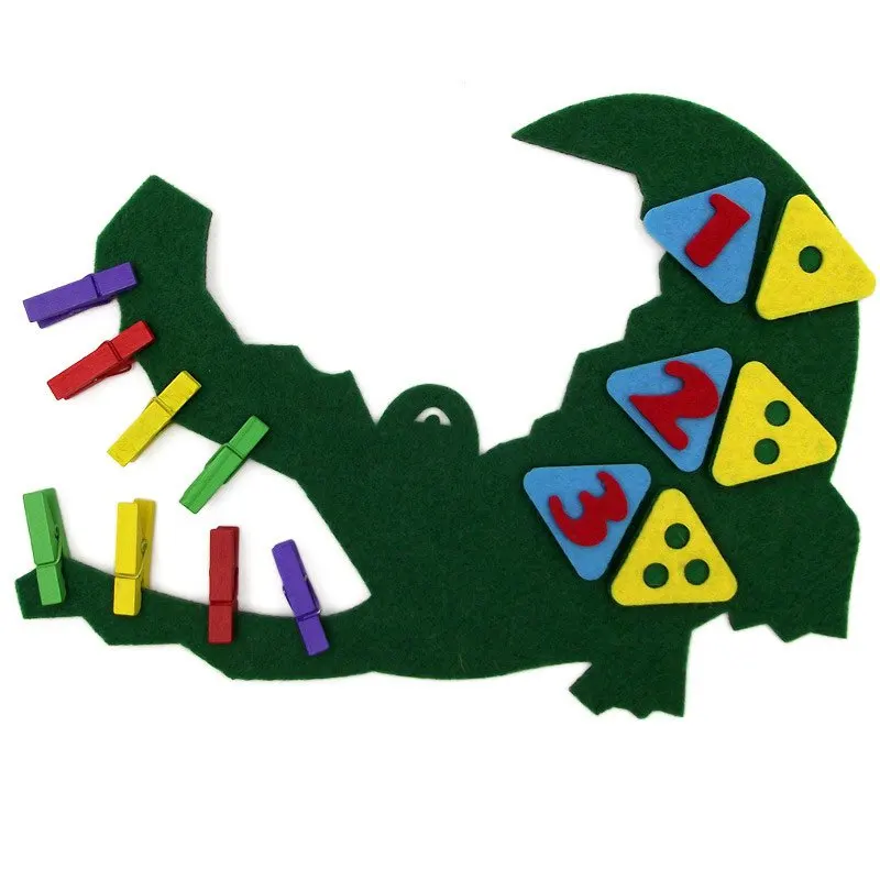 Felt Cloth Digital Clip Crocodile for Kindergarten Teach Kids Learn the Numbers 1-3 The Point/Digital Matching the Reduced Clip
Felt Cloth Digital Clip Crocodile for Kindergarten Teach Kids Learn the Numbers 1-3 The Point/Digital Matching the Reduced Clip