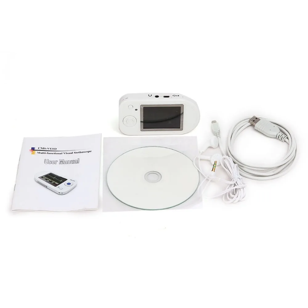 Fonendoscopio CE Visual Electronic Stethoscope ECG PR SpO2 + PC software, free adult spo2 probe and infant spo2 probe
Fonendoscopio CE Visual Electronic Stethoscope ECG PR SpO2 + PC software, free adult spo2 probe and infant spo2 probe