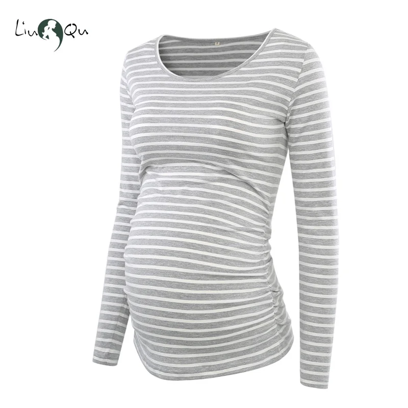 Gray Striped Maternity Clothes O neck Soft Cotton Pregnancy Top Pregnant Women Tops Winter Clothes Womens Clothing Premaman 2018
Gray Striped Maternity Clothes O neck Soft Cotton Pregnancy Top Pregnant Women Tops Winter Clothes Womens Clothing Premaman 2018