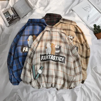 2019 Spring And Summer New Men's Retro Original Neutral Plaid Cartoon Cute Lapel Couple Long Sleeve Loose Hip Hop Casual Shirt
2019 Spring And Summer New Men's Retro Original Neutral Plaid Cartoon Cute Lapel Couple Long Sleeve Loose Hip Hop Casual Shirt