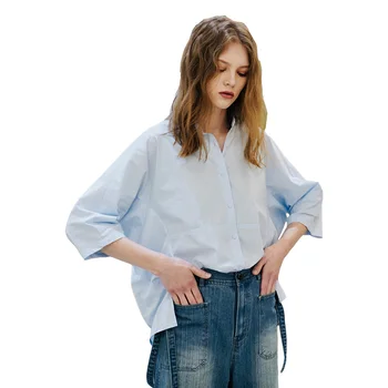 Recommended by madame! Stand collar handsome versatile cotton shirt women spring and summer new loose show thin coat 491005
Recommended by madame! Stand collar handsome versatile cotton shirt women spring and summer new loose show thin coat 491005